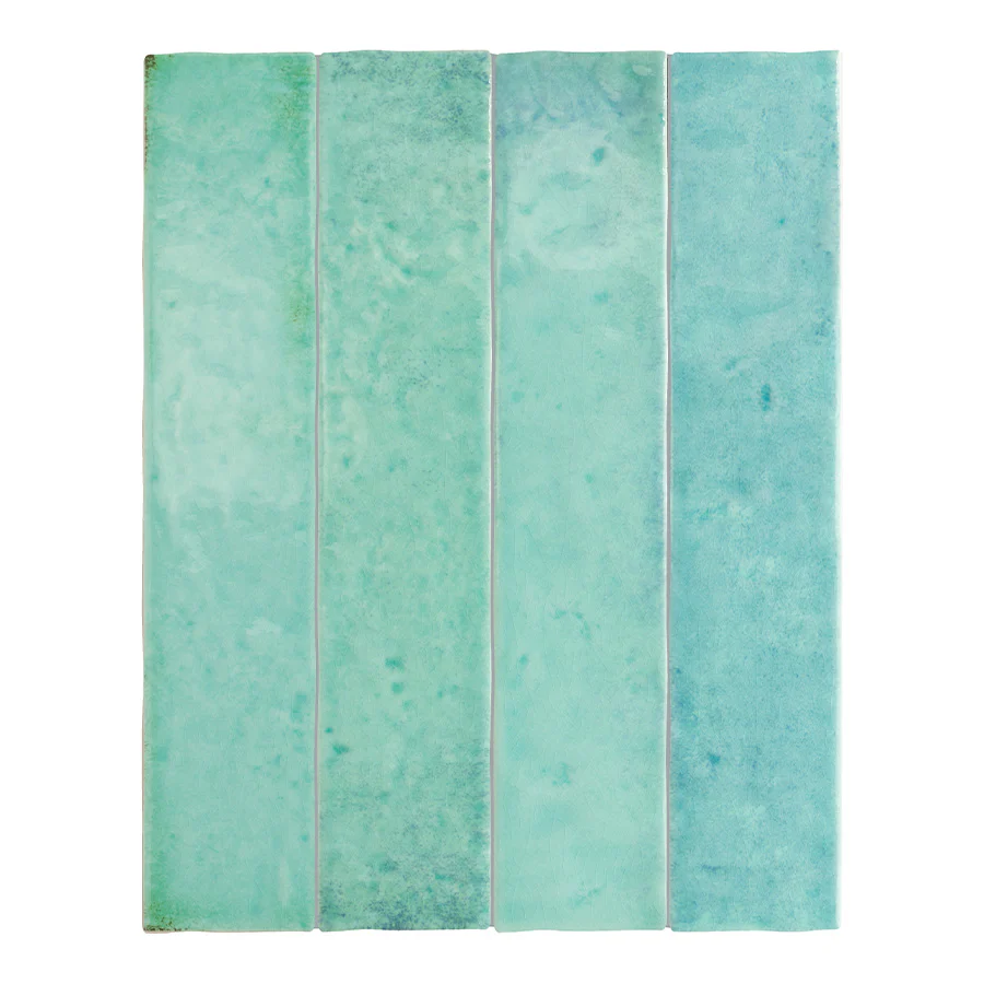 Bora Bora Aqua Brick | Flux Glaze Finish | Wall Tile | 6.5cm x 32.8cm - Image 5