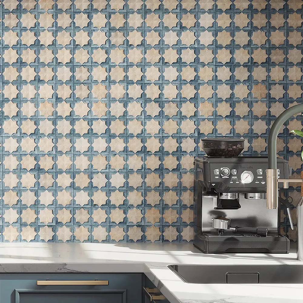 Zanzibar Moroccan Arena Blue 31 x 56cm Wall Tiles