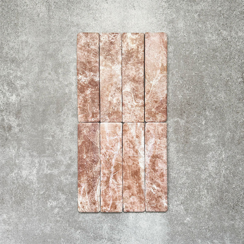 Amalfi Brick Rouge | Vintage Marble Wall & Floor Tiles | 5.4cm x 22cm - Image 8
