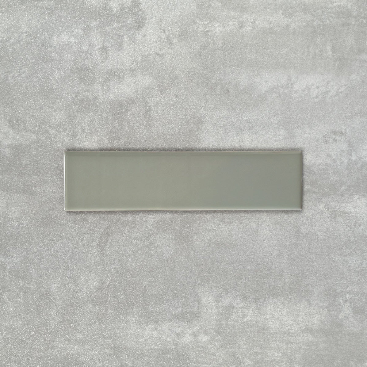 FULL TILE SAMPLE Brooklyn Sage Green Flat Gloss Metro Subway Tiles 7.5cm x 30cm
