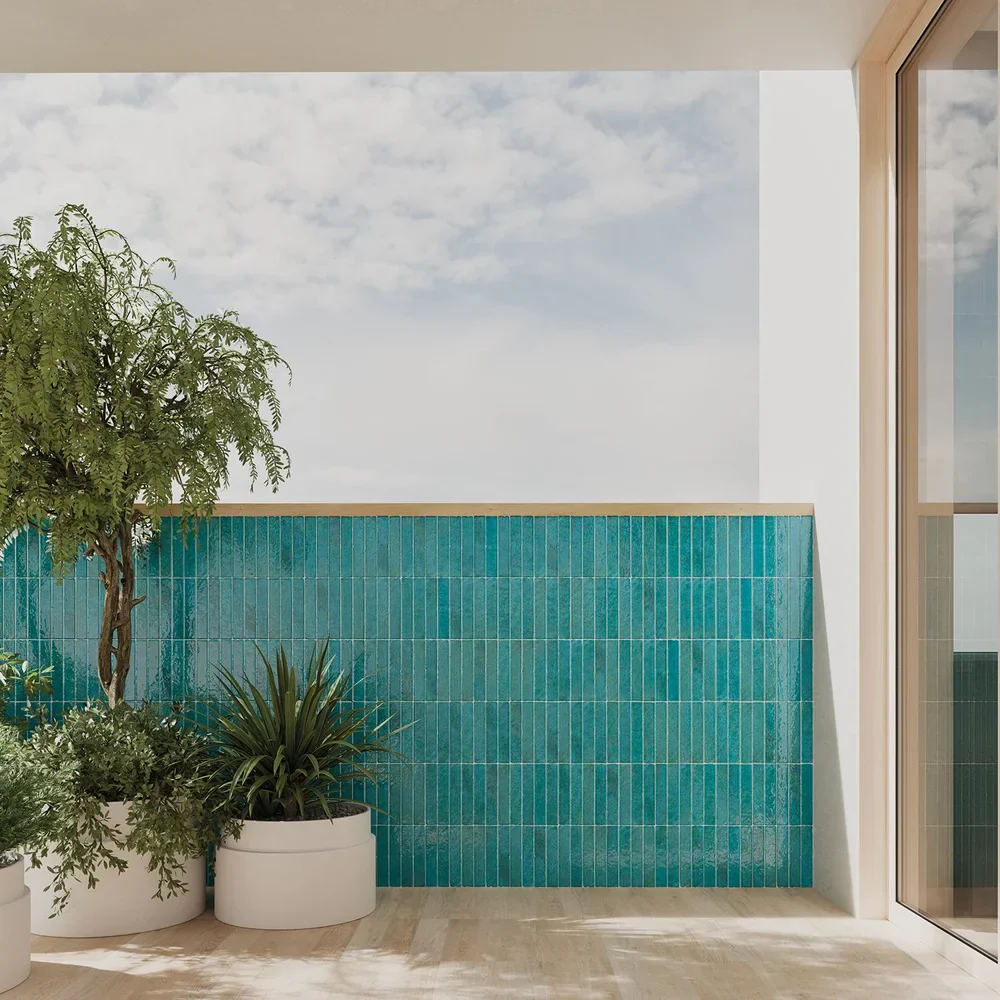 Pottery Brick Tile | Azul Blue | Wall Tile | 5cm x 25cm - Image 3