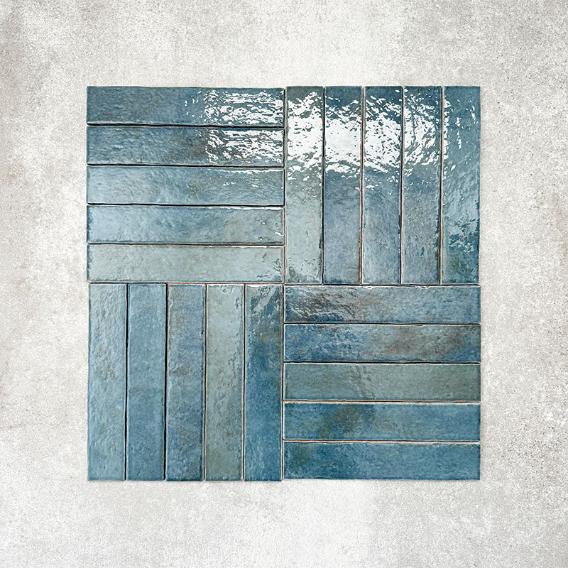 Pottery Brick Tile | Prussian | Wall Tile | 5cm x 25cm - Image 4