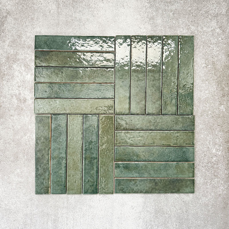 Pottery Brick Tile | Forest Green | Wall Tile | 5cm x 25cm - Image 7