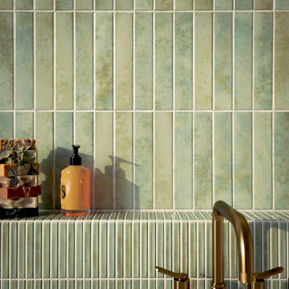 Pottery Brick Tile | Agave Green | Wall Tile | 5cm x 25cm - Image 3