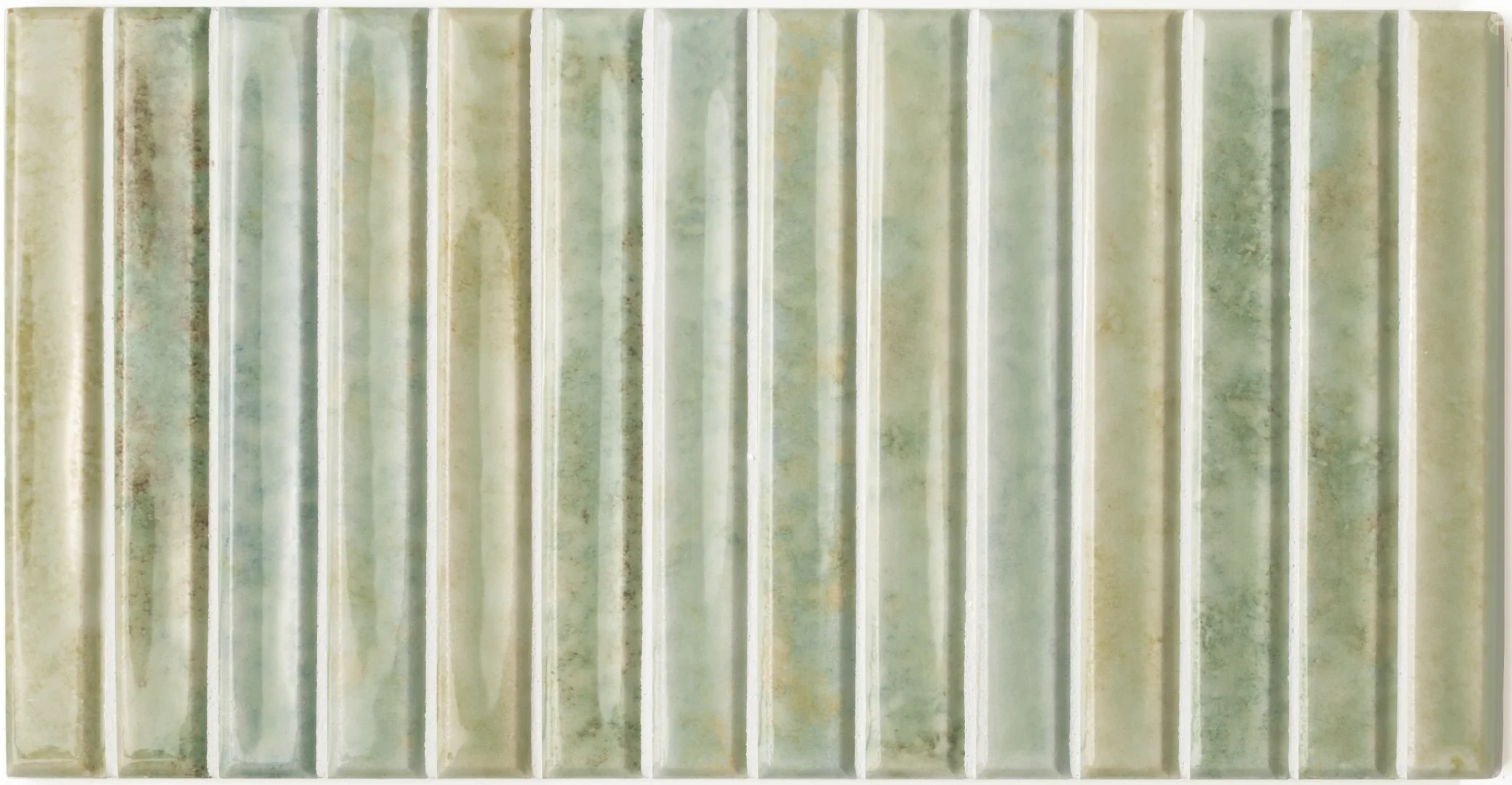 Pottery DECOR Tile | Agave Green | Wall Tile | 5cm x 25cm | CUT TILE SAMPLE