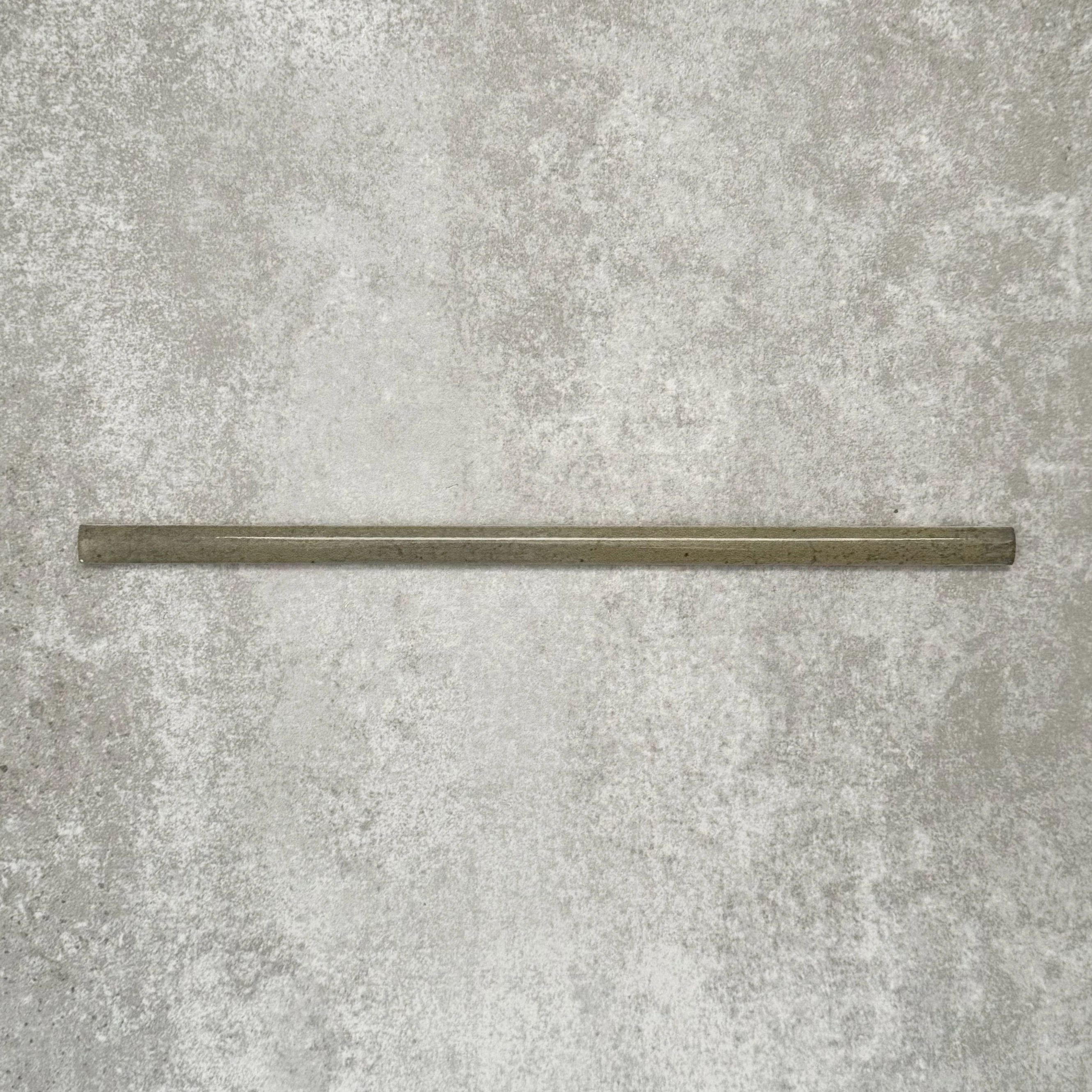 FULL BULLNOSE SAMPLE Allegra Daisy Green Gloss Pencil Bullnose Border Tile 1.2cm x 30cm