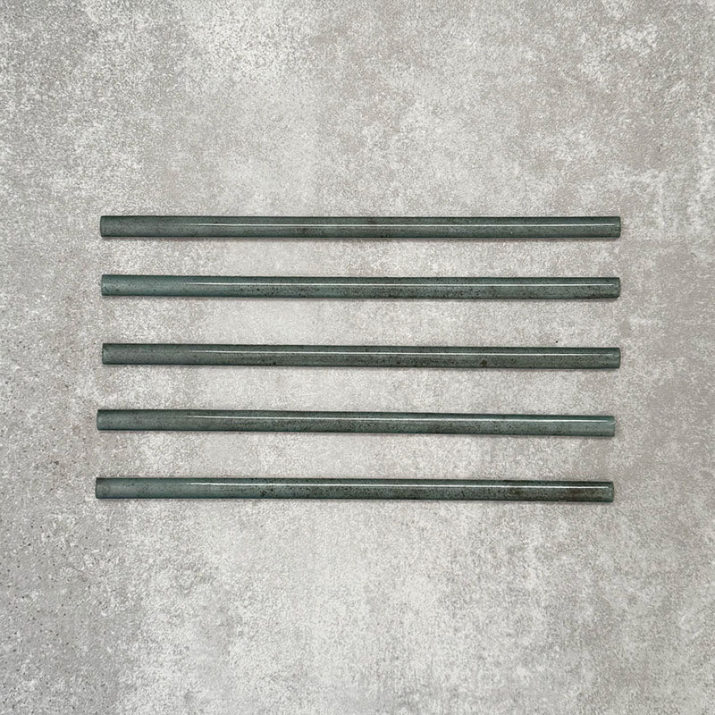 Allegra Green | Gloss Tile | Pencil Bullnose Border Tile | 1.2cm x 30cm - Image 2