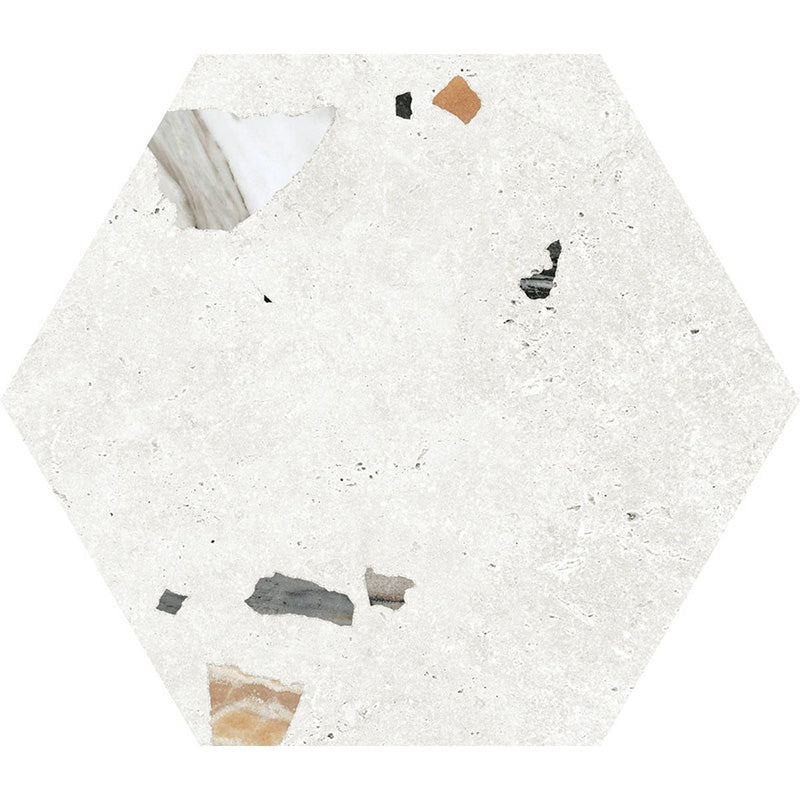 Jericho White Terrazzo Hexagon Wall & Floor Tiles 25cm x 22cm - Image 6