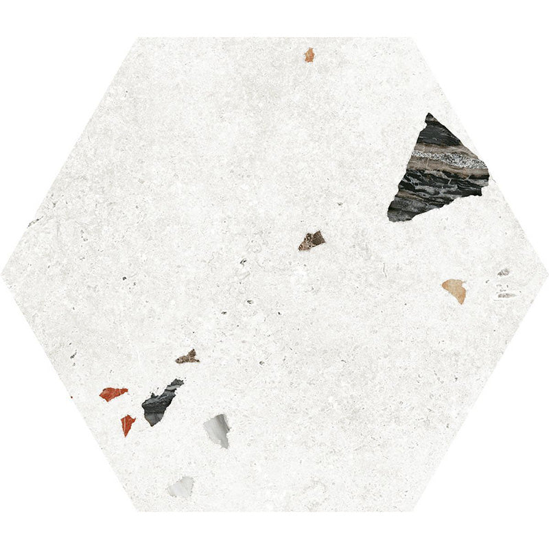 Jericho White Terrazzo Hexagon Wall & Floor Tiles 25cm x 22cm - Image 7