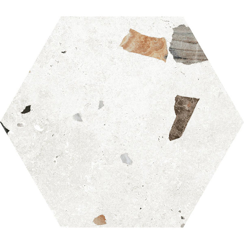 Jericho White Terrazzo Hexagon Wall & Floor Tiles 25cm x 22cm - Image 8